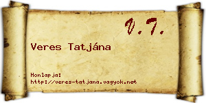 Veres Tatjána névjegykártya